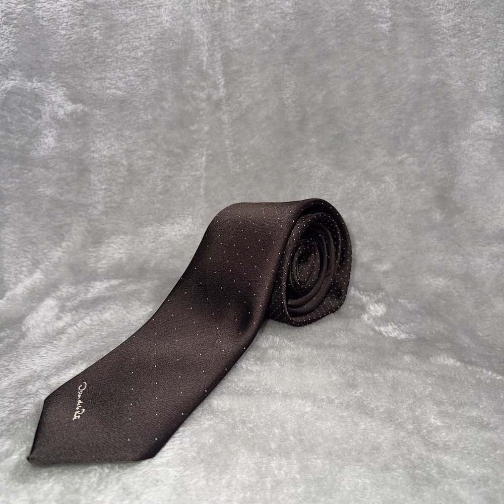 Vintage Oscar,‎ Oscar De La Renta Brown Men's Tie Classic Preppy
